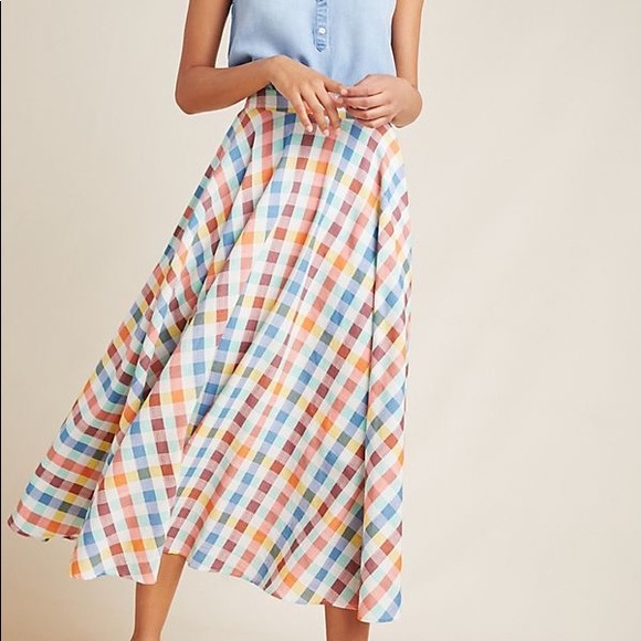 Anthropologie Maeve Multicolored full flared maxi skirt